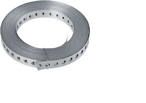 Ein Ring aus verzinktem Stahl-Lochband von STIEBEL ELTRON, 10 Meter lang.